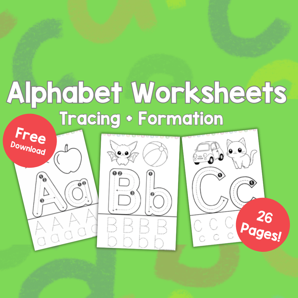 Free Alphabet Tracing Worksheets for&nbsp;Kids