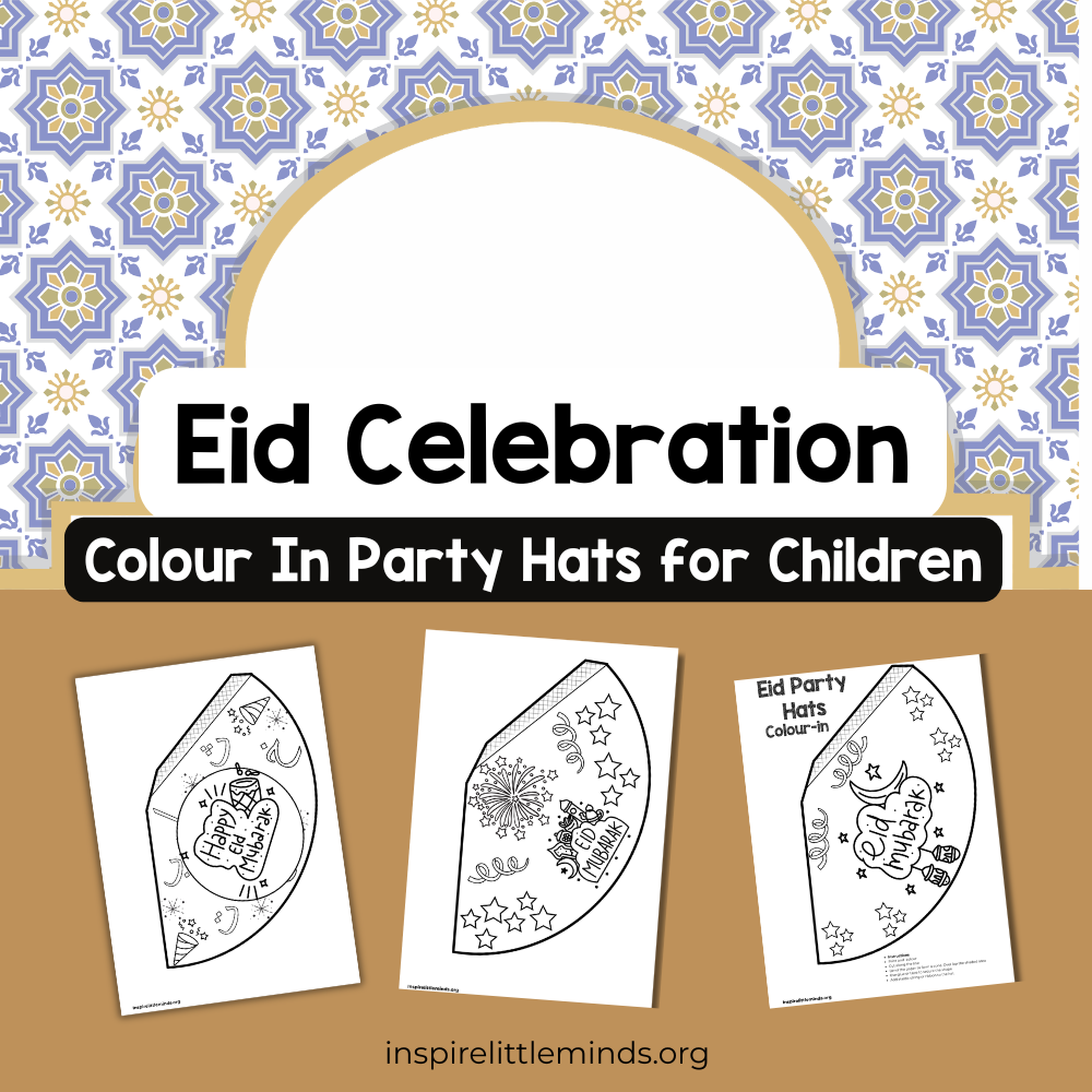 Eid Party Hat Printables (Set of 3) – Fun Craft for Kids