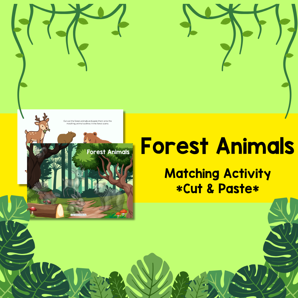 Forest Animals Matching Activity – Free Printable for Kids